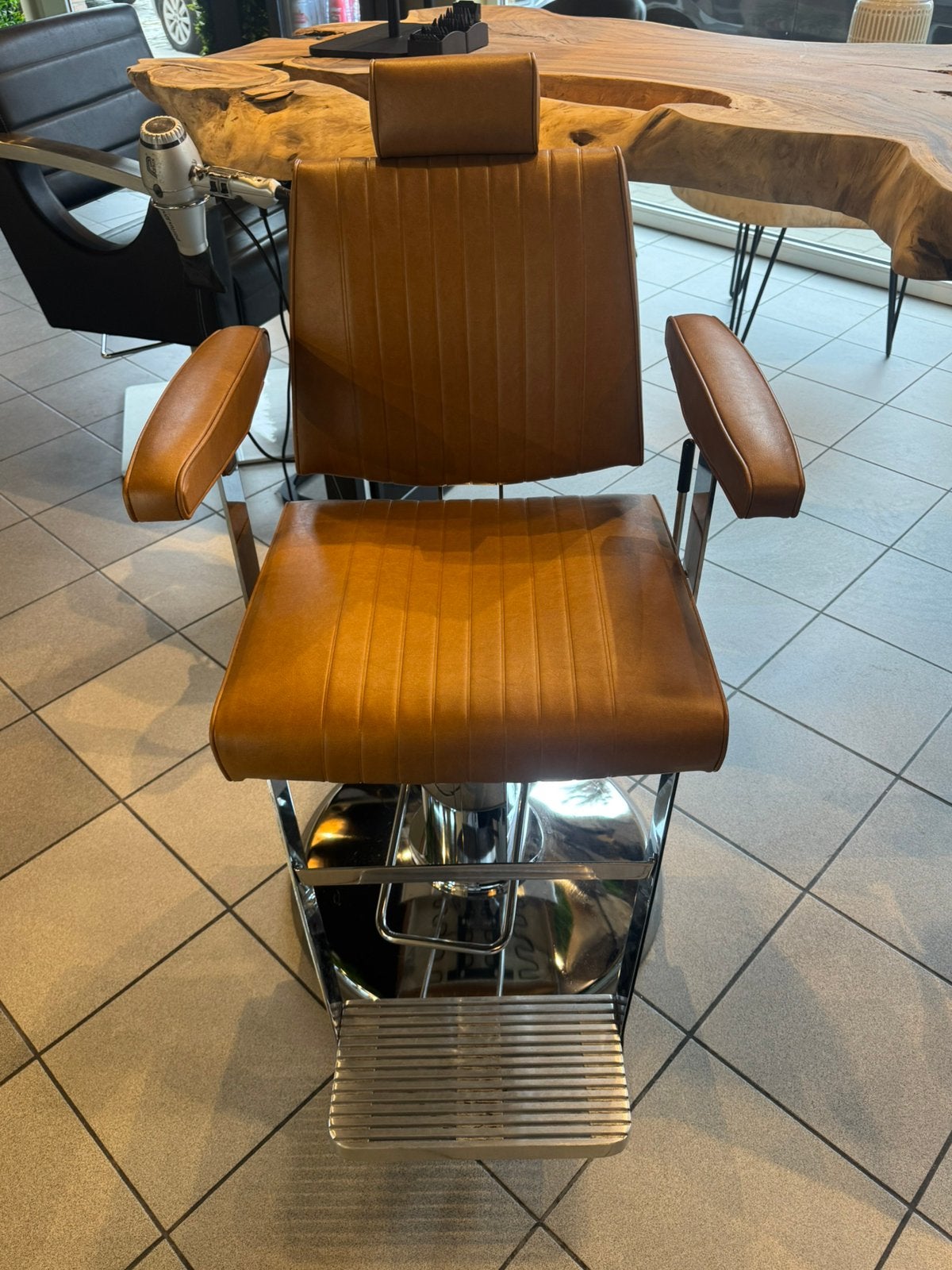 Barberstoel Belmont, Maison & Meubles, Chaises, Neuf, Brun, Enlèvement, Cuir