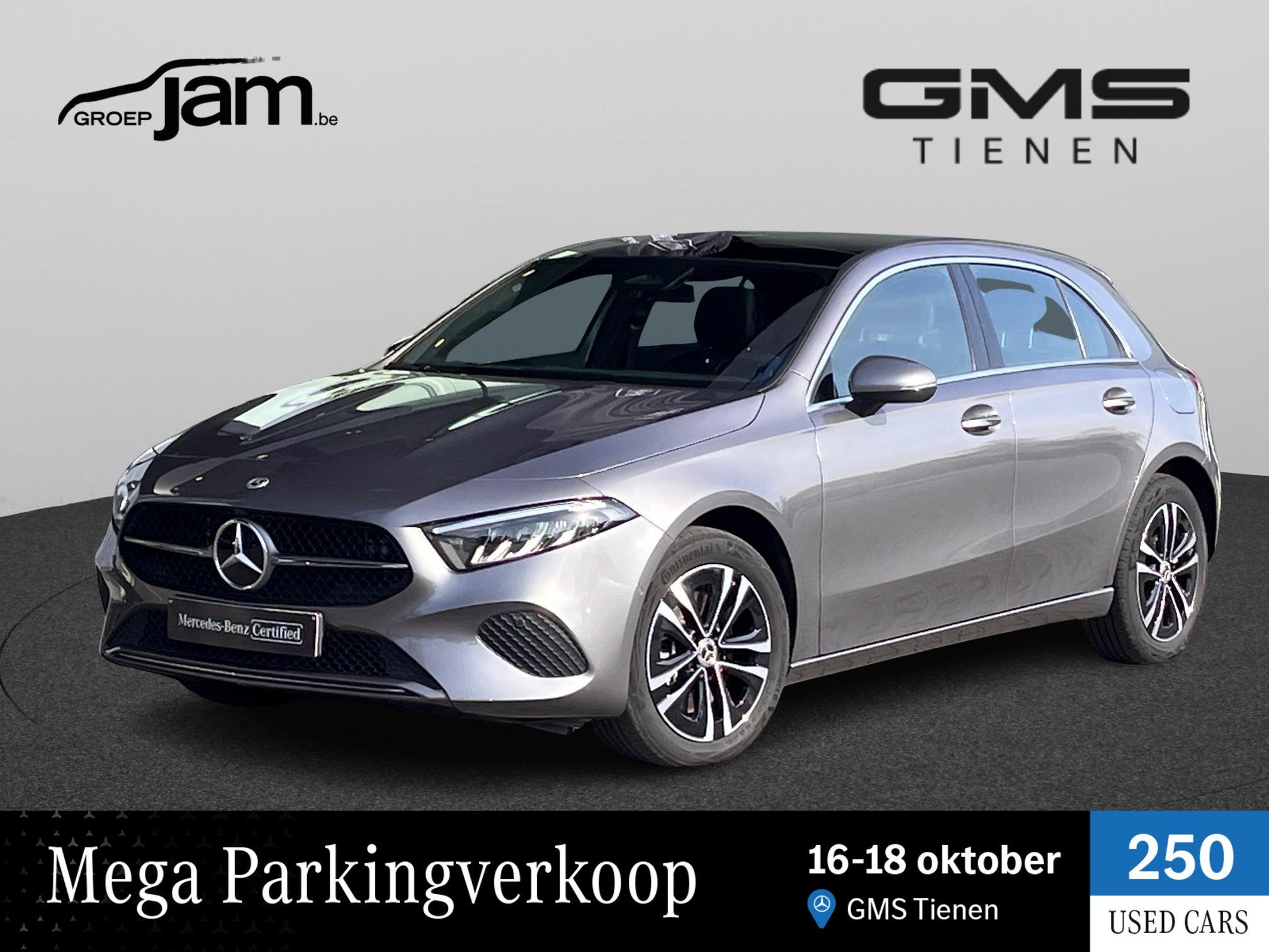 Mercedes-Benz A-klasse 250 e met panoramadak, Auto's, Stof, Gebruikt, Zwart, 16 kWh