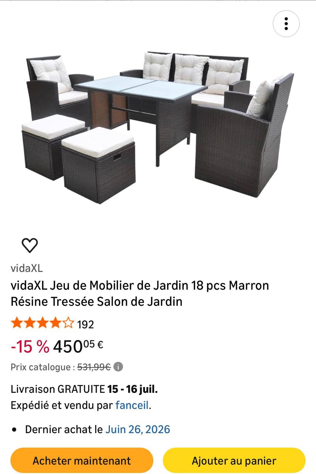Ensemble de jardin neuf, Jardin & Terrasse, Enlèvement, Comme neuf