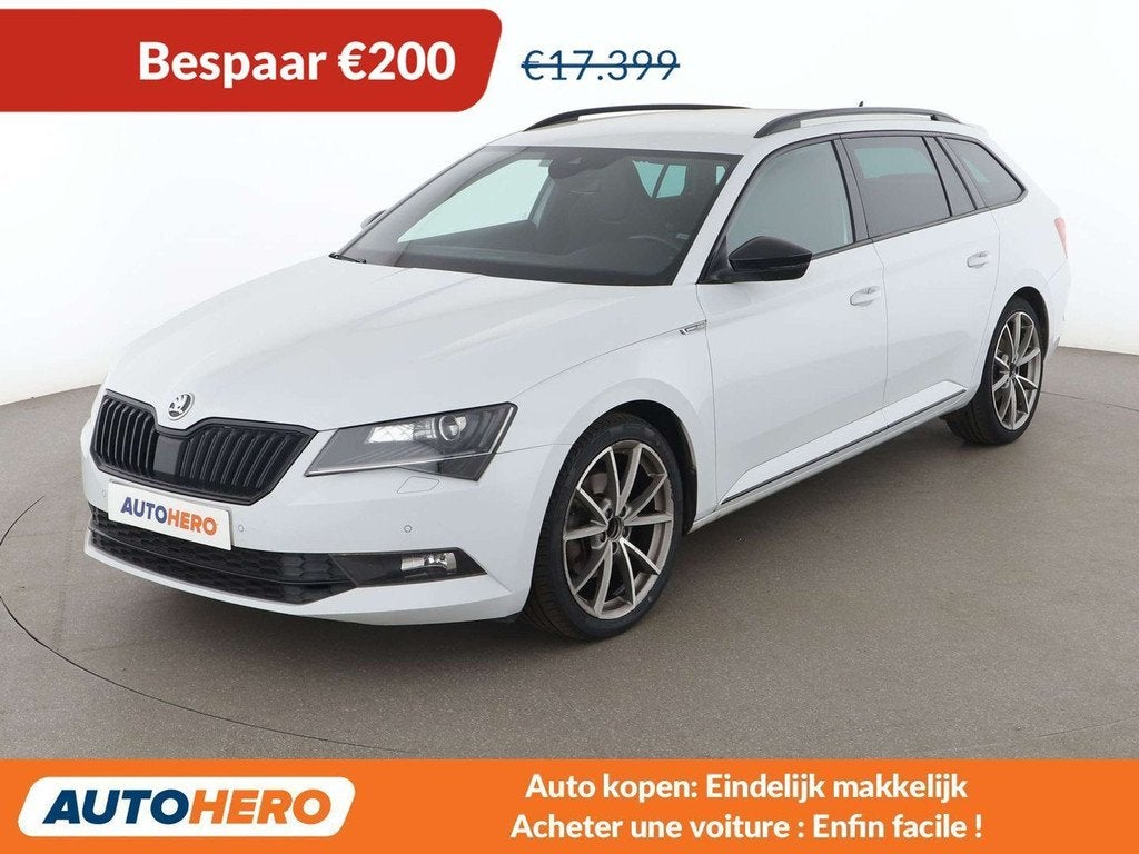 Skoda Superb 1.5 TSI ACT SportLine (bj 2018, automaat), 164 g/km, Wit, 5 deurs, 150 pk