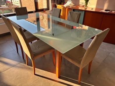 Eettafel, Tuin en Terras, Tuinsets en Loungesets, Ophalen, Zo goed als nieuw, Eettafel