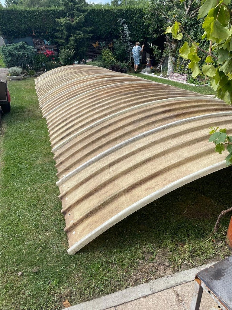 Polyester dak panelen, Ophalen, Gebruikt