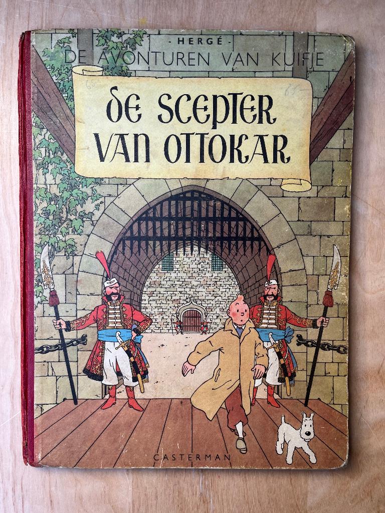 Kuifje - De Scepter van Ottokar - 1e druk 1947, Boeken, Verzenden, Gelezen, Hergé (George Rémi)