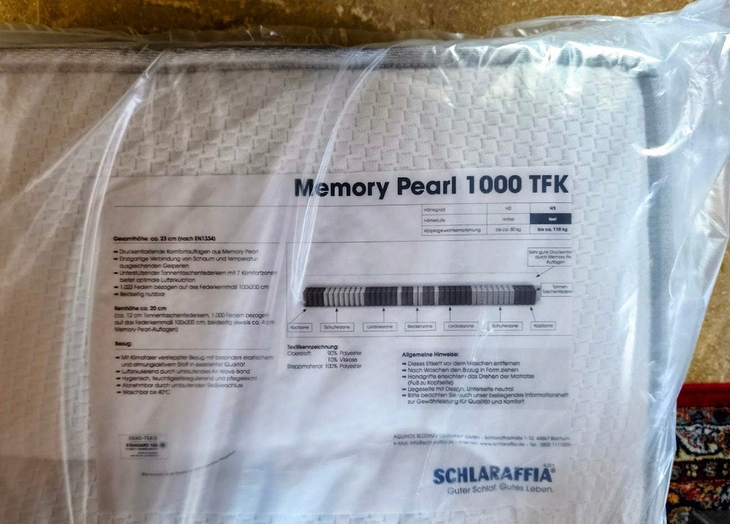 -70% !! matras schlaraffia Memory Pearl 1000 tfk 140x200cm, Ophalen, 140 cm, Matras, 200 cm