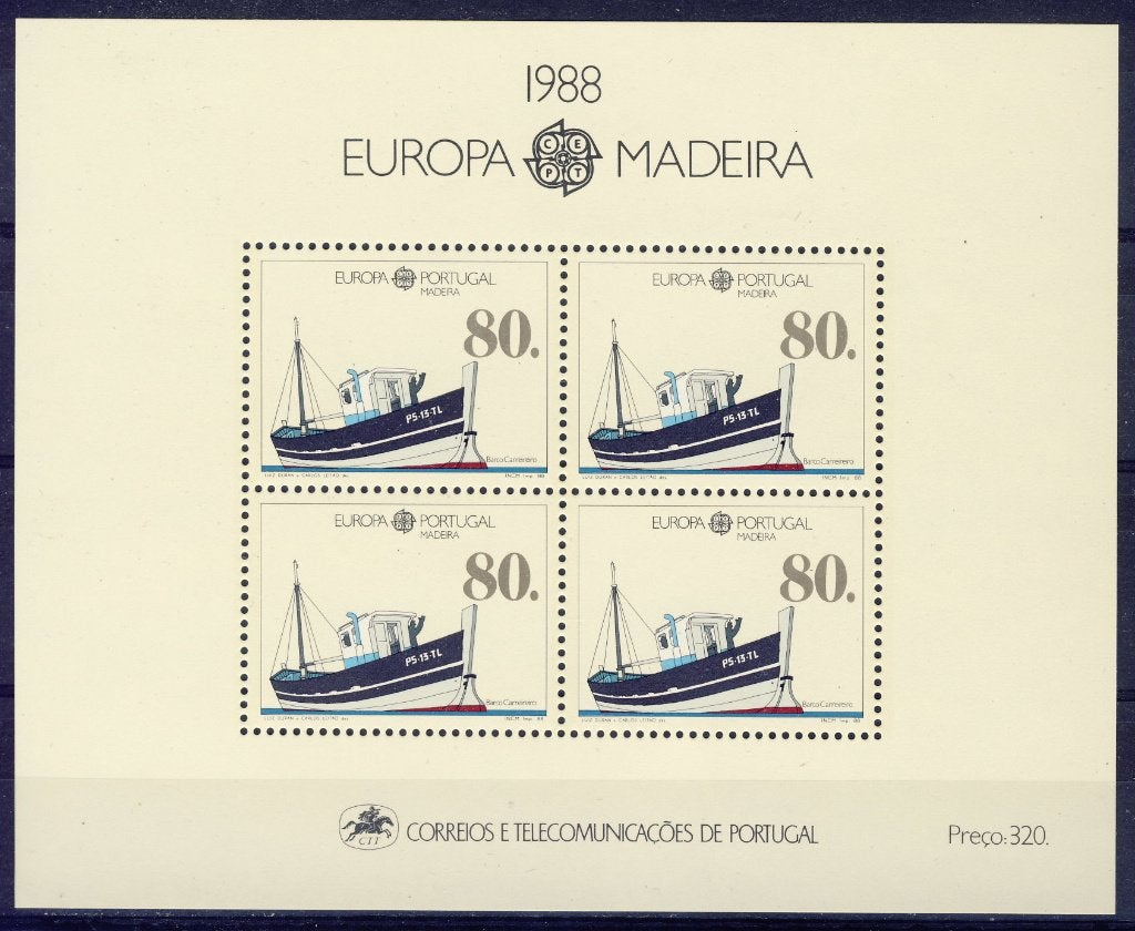 Madère 1988 - Bloc 9 de la CEPT **, Timbres & Monnaies, Envoi, Autres pays, Non oblitéré