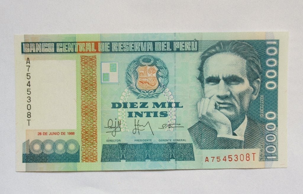 Peru 10000 Intis   1988, Postzegels en Munten, Verzenden, Zuid-Amerika