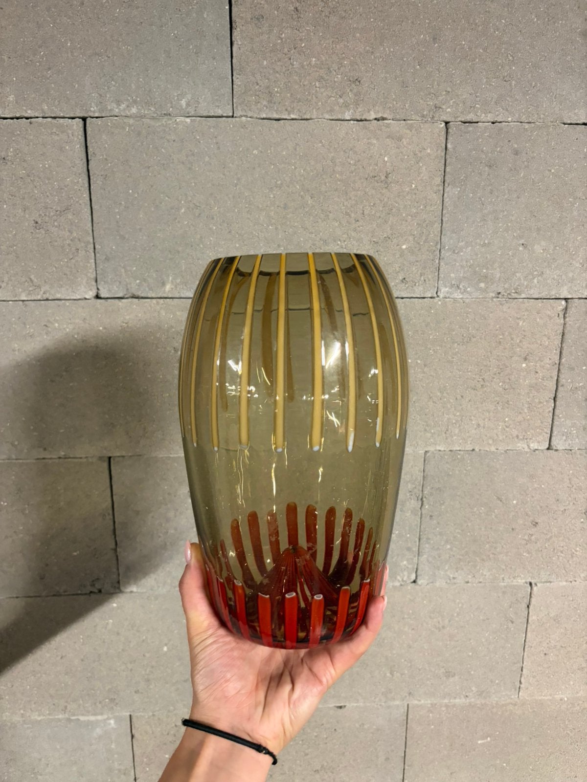 Murano Cenedese vaas, Ophalen, Nieuw, Geel, Glas