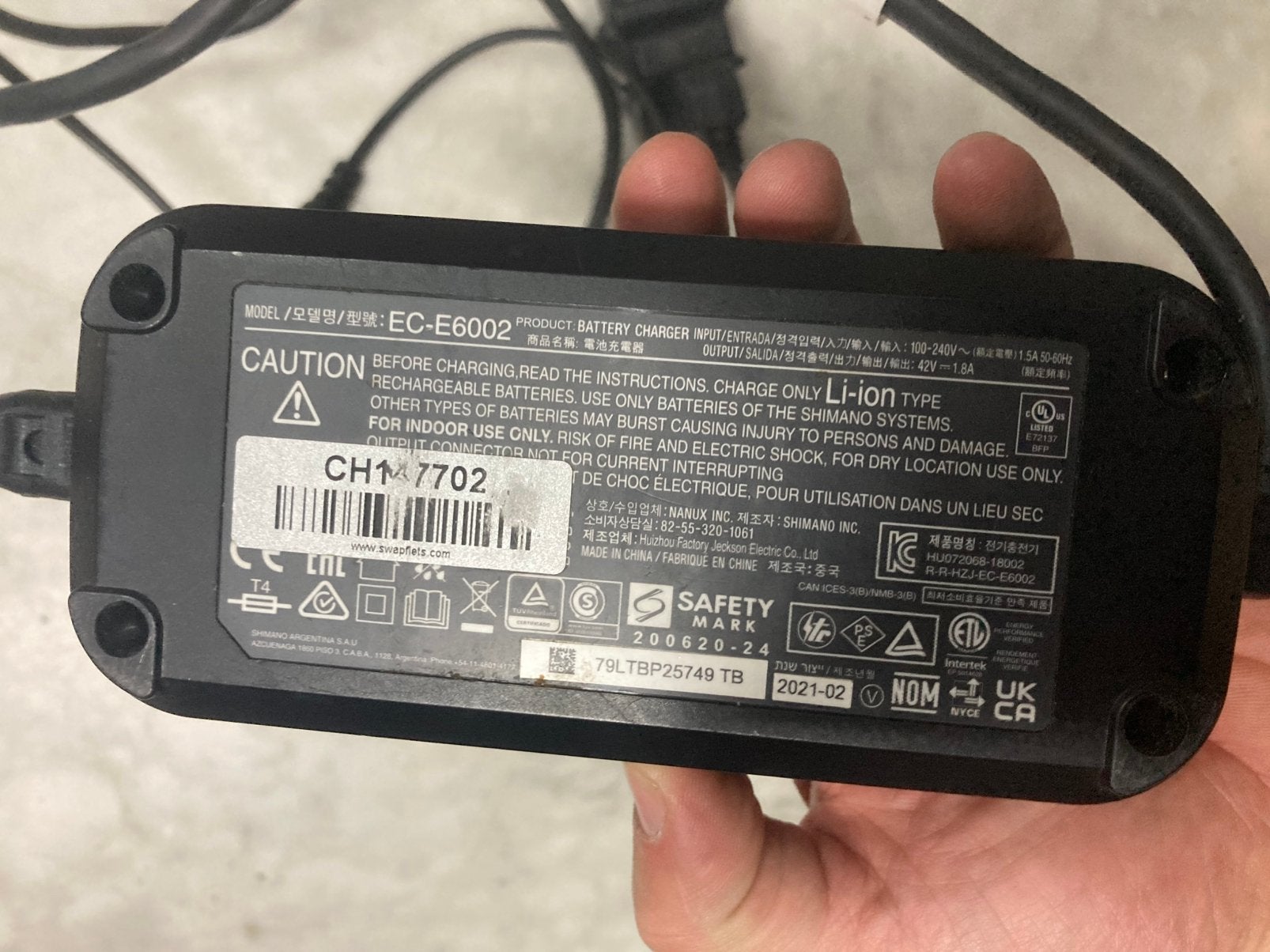 Chargeur batterie velo shimano, Vélos & Vélomoteurs, Enlèvement ou Envoi, Utilisé, Autres marques
