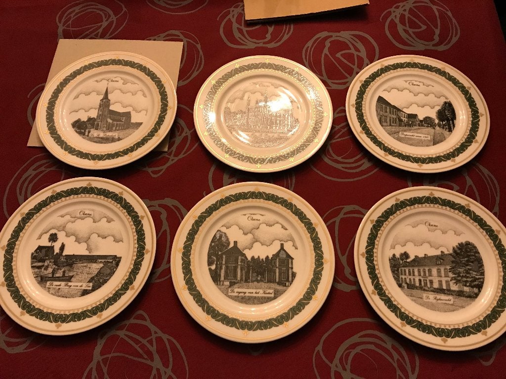 6 kunstborden van Olsene, Antiek en Kunst, Curiosa en Brocante, Ophalen