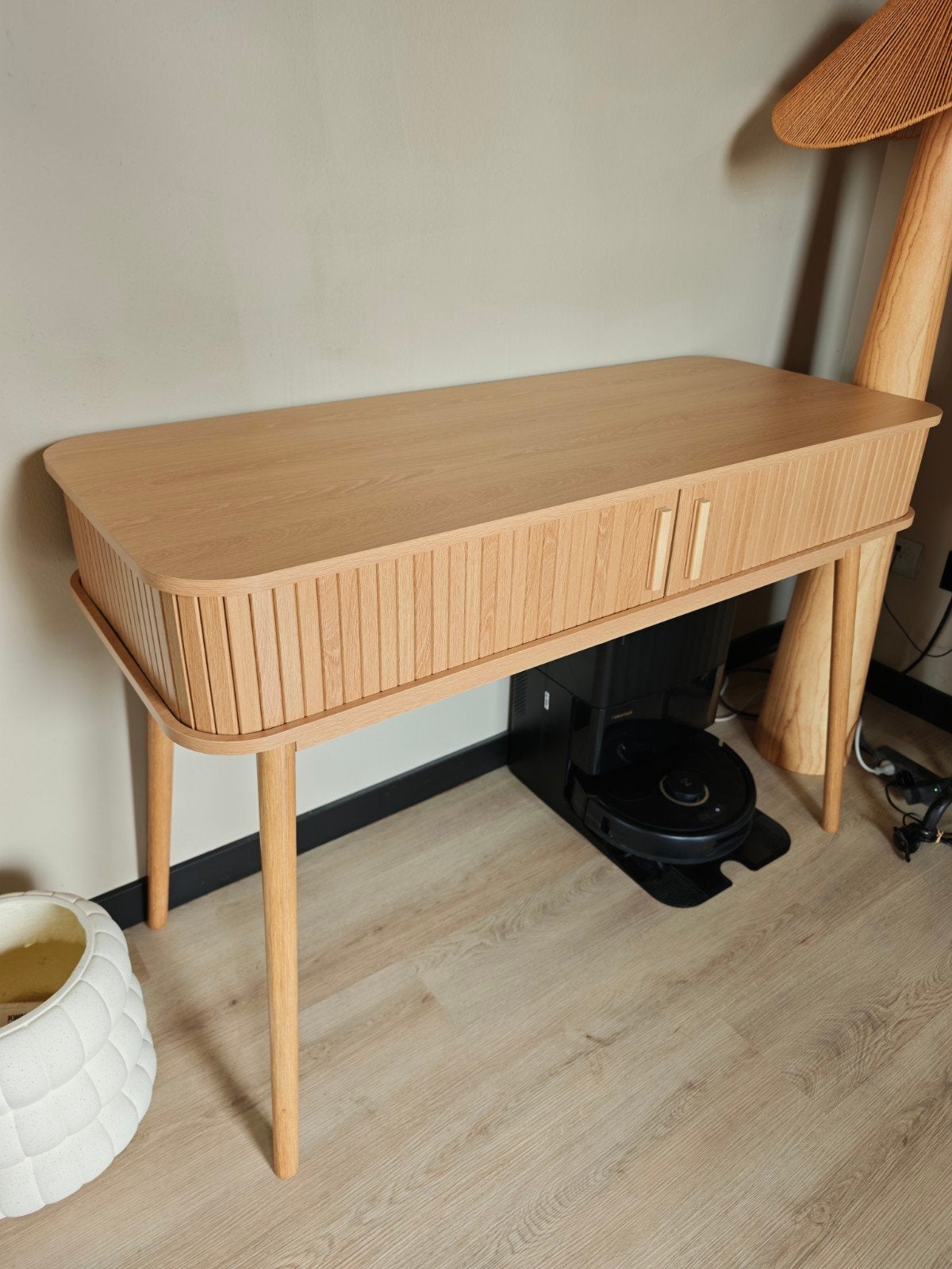 Modern Scandinavian-Style Wooden Console Table - Brand New, Huis en Inrichting, Ophalen, 120 cm, 50 cm, Bruin