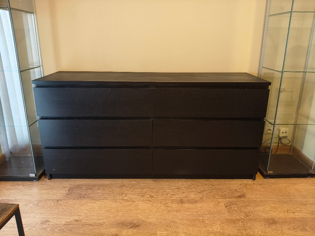 Ikea Pax malm dubbele ladekast zwart, 6 lades, Huis en Inrichting, Kasten | Ladekasten, Ophalen, Gebruikt, 100 tot 150 cm, 5 laden of meer
