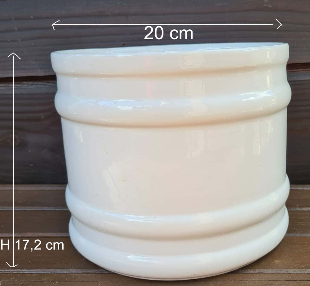 stevige bloempot wit keramiek -perfecte staat - zie info, Tuin en Terras, Ophalen, Zo goed als nieuw