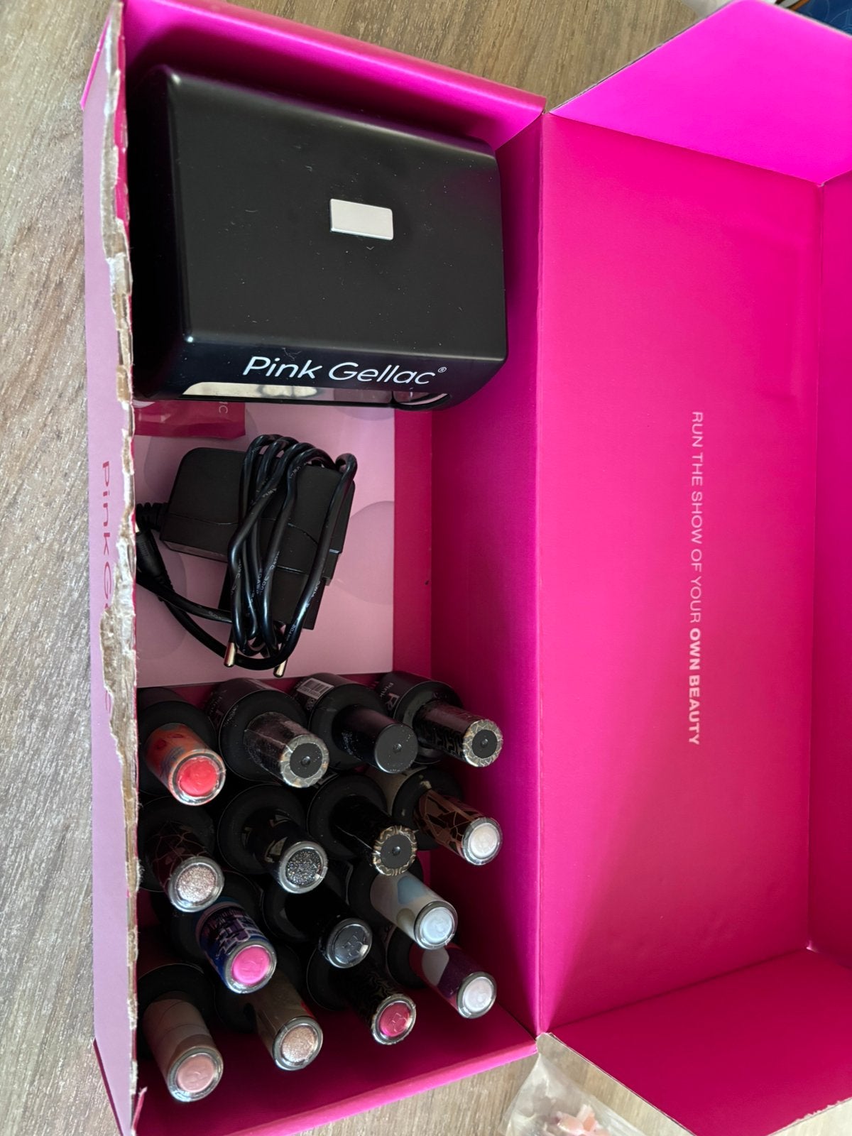 Pink gellac lamp + gellac kleurtjes en valse nagels +lijm…, Ophalen, Zo goed als nieuw, Handen en Nagels, Accessoires