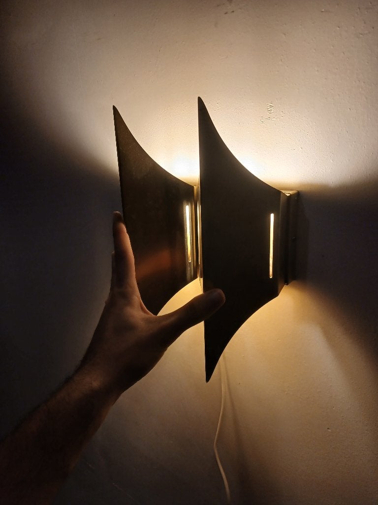 Vintage Gothic II Bent Karlby voor LYFA / messing wandlamp, Huis en Inrichting, Ophalen of Verzenden, Metaal, Wandlamp, Gebruikt