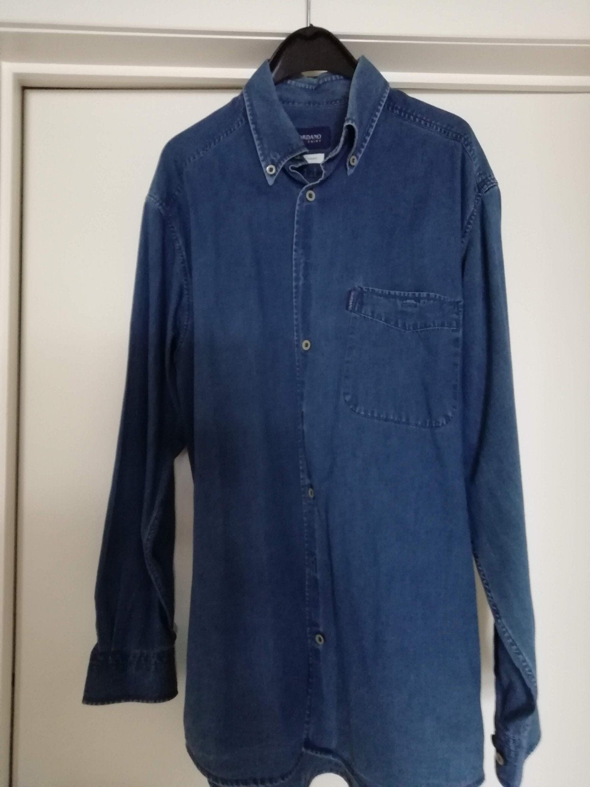 Jeans hemd, merk Giordano, maat S, Kleding | Heren, Ophalen of Verzenden
