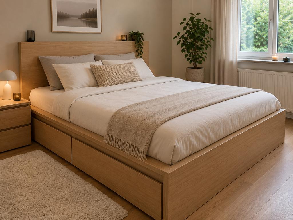 Drie bedlades Ikea Malm bed, Enlèvement, Comme neuf, Deux personnes