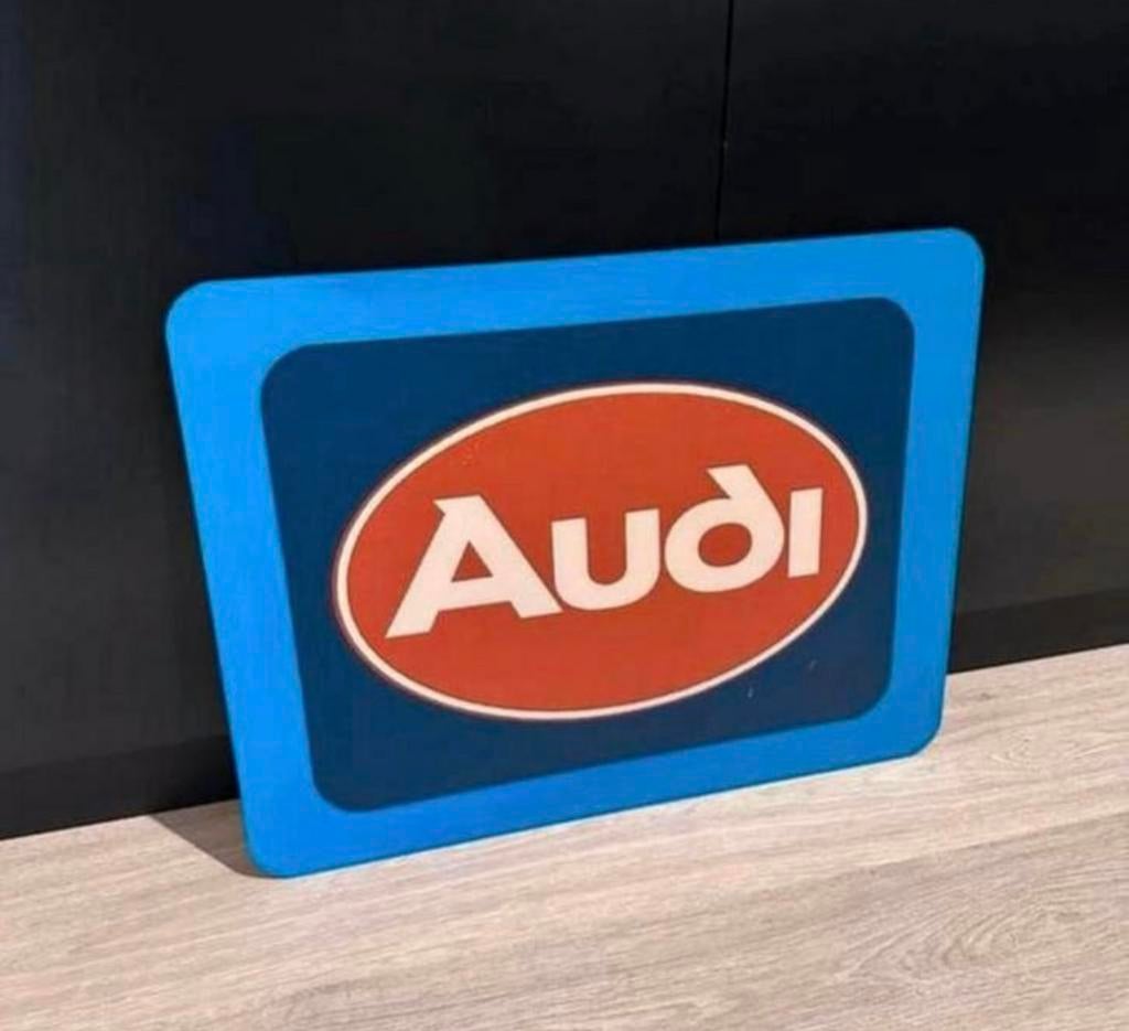 UNIEK AUDI BORD (DIBOND) 52,5X40,5, Ophalen of Verzenden, Zo goed als nieuw