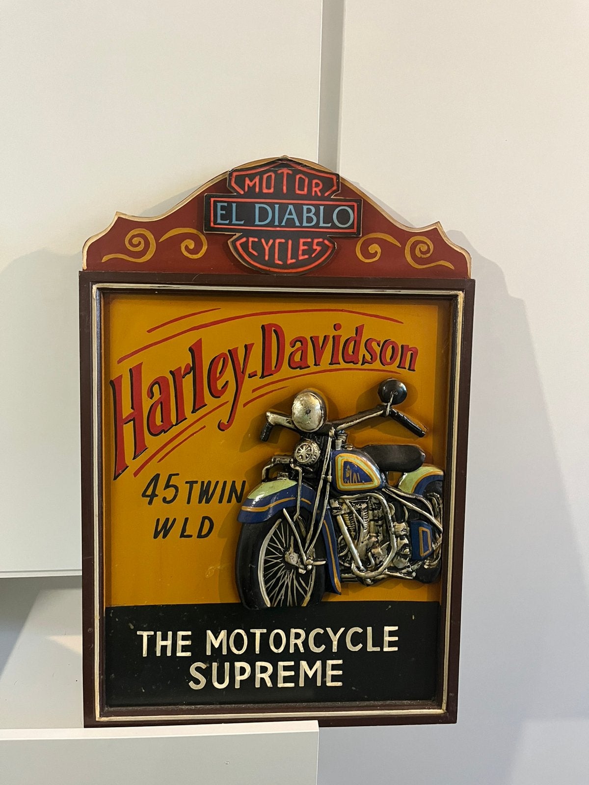 Vintage Harley-Davidson 3D wandbord, Enlèvement ou Envoi
