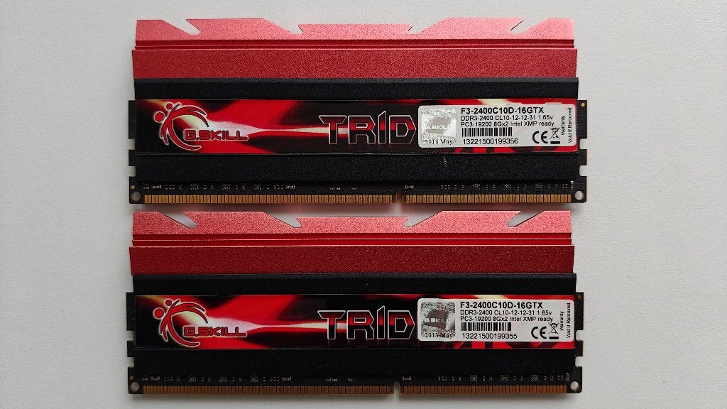 G.Skill Trident DDR3 16GB (2x8GB) 2400MHz, Computers en Software, RAM geheugen, Gebruikt, Desktop, 16 GB, DDR3, Ophalen