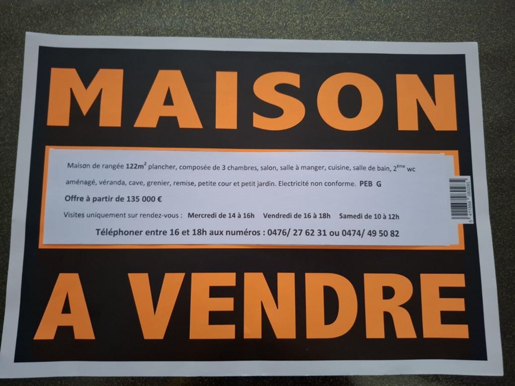 Maison à vendre Wasmuël, Immo