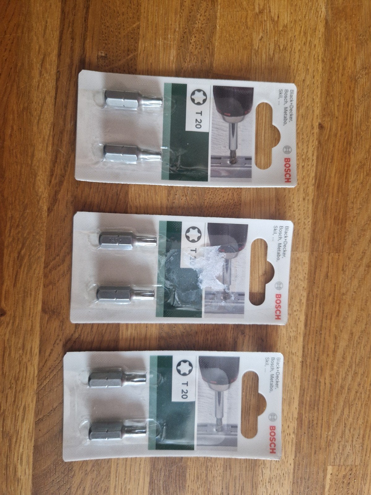 3 paquets de 2 embouts de vissage Bosch Torx T20, Enlèvement