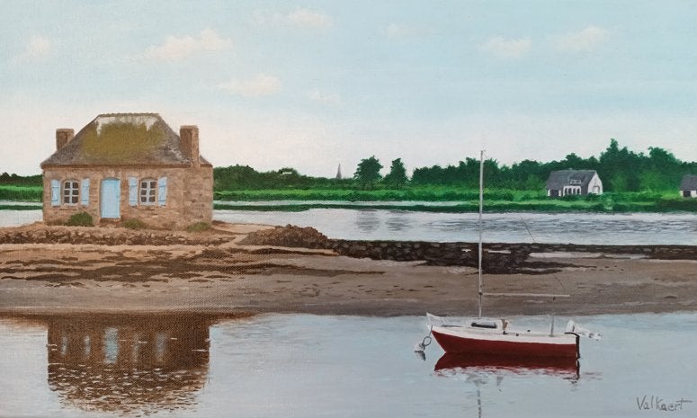 Landschap, Daté, Peinture à l'huile, Paysage, Enlèvement