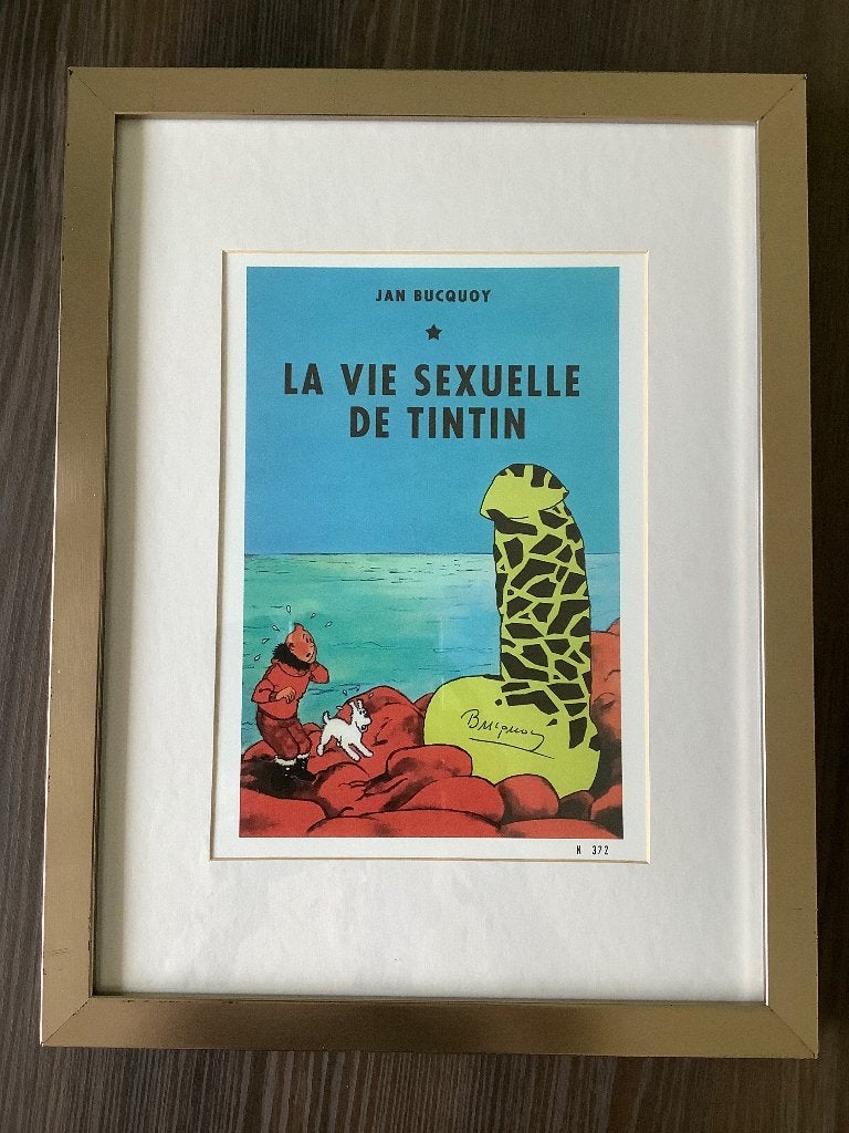 KUIFJE PARODIE-LITHO LA VIE SEXUELLE DE TINTIN ., Ophalen