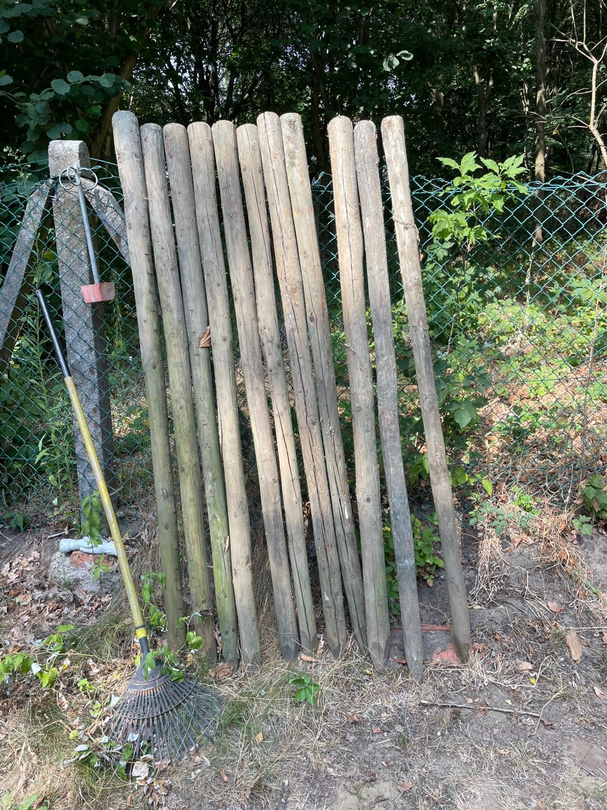 Houten tuinpalen, 200cm, Tuin en Terras, Ophalen, Zo goed als nieuw, 180 tot 250 cm, Palen