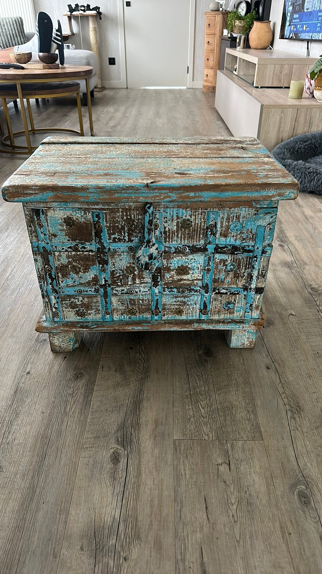 Indische kist, Maison & Meubles, Accessoires pour la Maison | Coffres, Comme neuf, Enlèvement, 50 à 75 cm, Moins de 50 cm