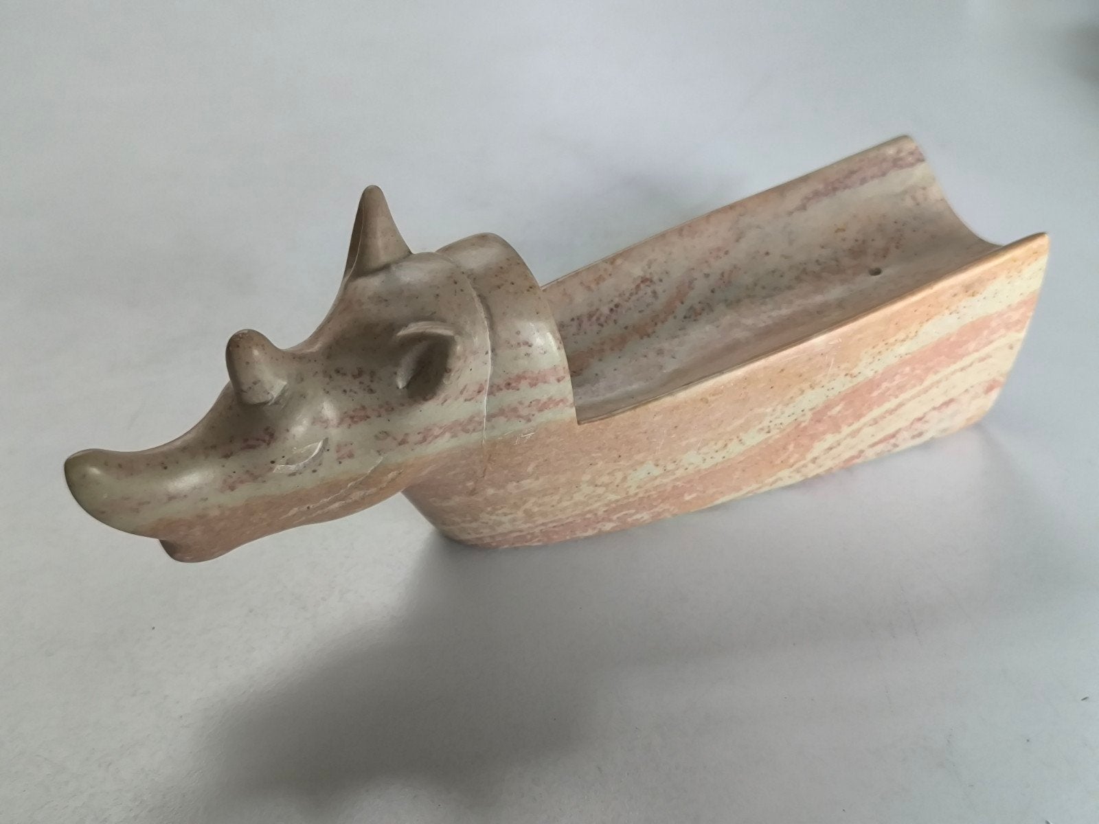 Vintage neushoornsculptuur, speksteen, Antiek en Kunst, Ophalen of Verzenden