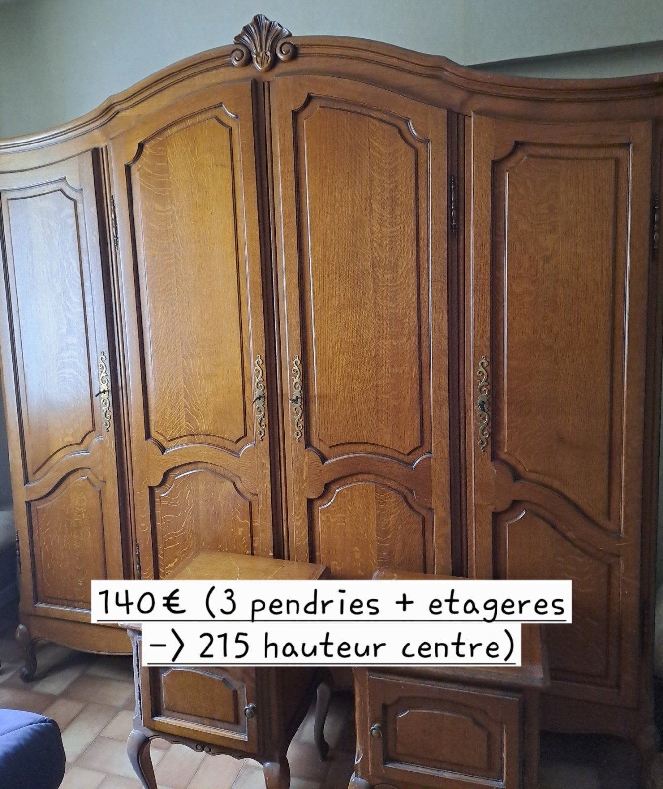 Volledige slaapkamer (massief hout), Ophalen