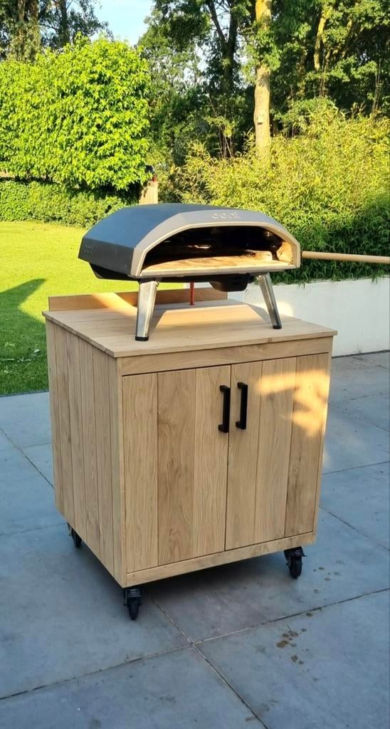 Uniek gemaakt eiken Ooni pizza oven tafel, Ophalen of Verzenden, Nieuw, Ooni