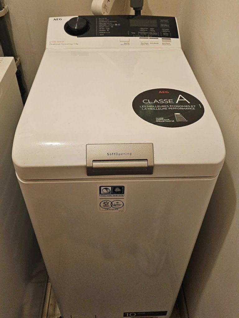 AEG Wasmachine Bovenlader LTR75B73A, Elektronische apparatuur, Wasmachines, Ophalen, Bovenlader, Zo goed als nieuw, 1200 tot 1600 toeren