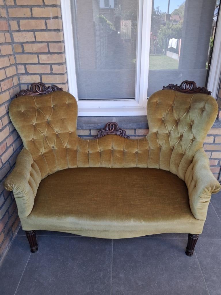 Klassieke tweezit, Huis en Inrichting, Gebruikt, 150 tot 200 cm, Tweepersoons, Overige materialen