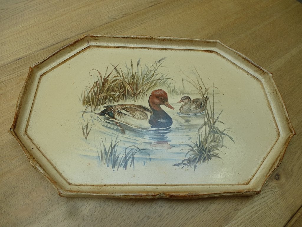 Plateau bois style années 80 vintage, Enlèvement ou Envoi, Plateau de service, Utilisé, Bois
