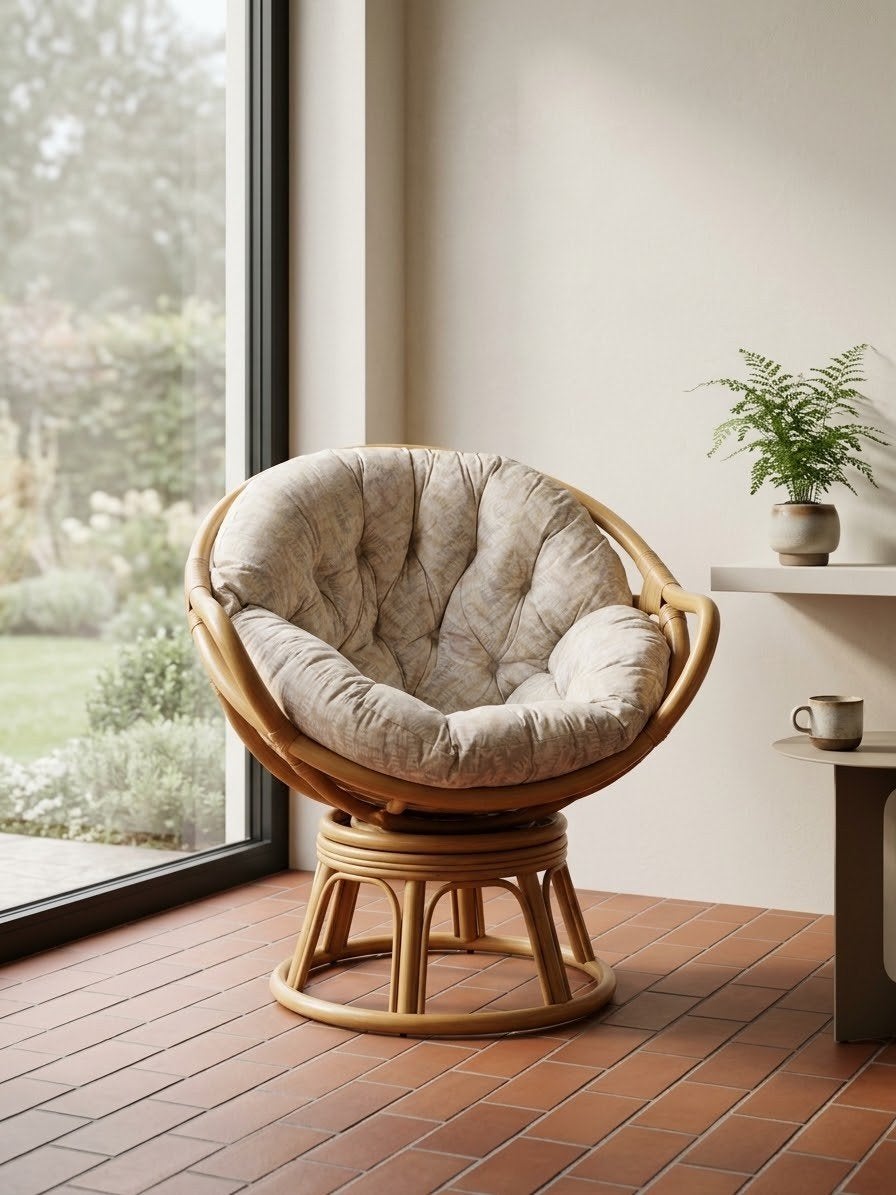 Vintage bamboo draaistoel, Ophalen