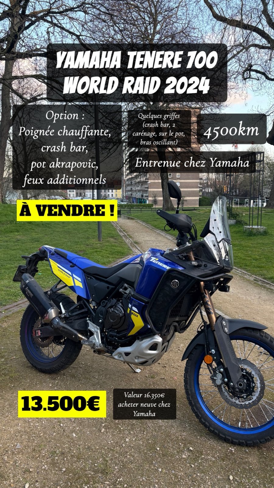 Yamaha TENERE 700 World Raid 2024, Motoren, 700 cc, Occasion, Motorrijbewijs A, Sportuitlaat
