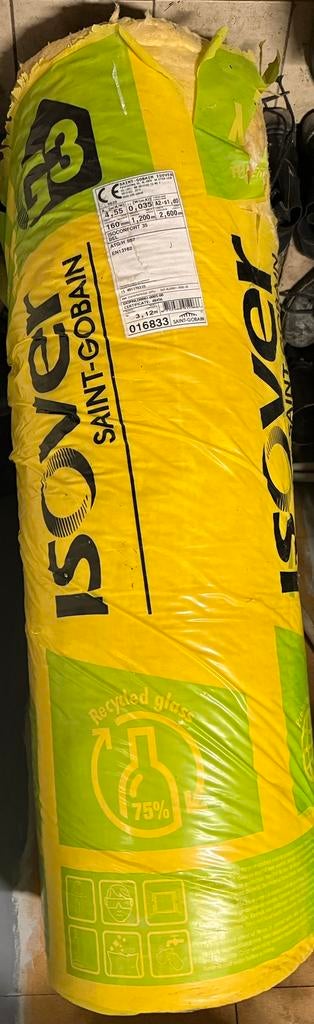 Isover Isoconfort 35 glaswol 160 mm – 3,12 m², Doe-het-zelf en Bouw, Isolatie en Afdichting, Zo goed als nieuw, Glaswol, Ophalen