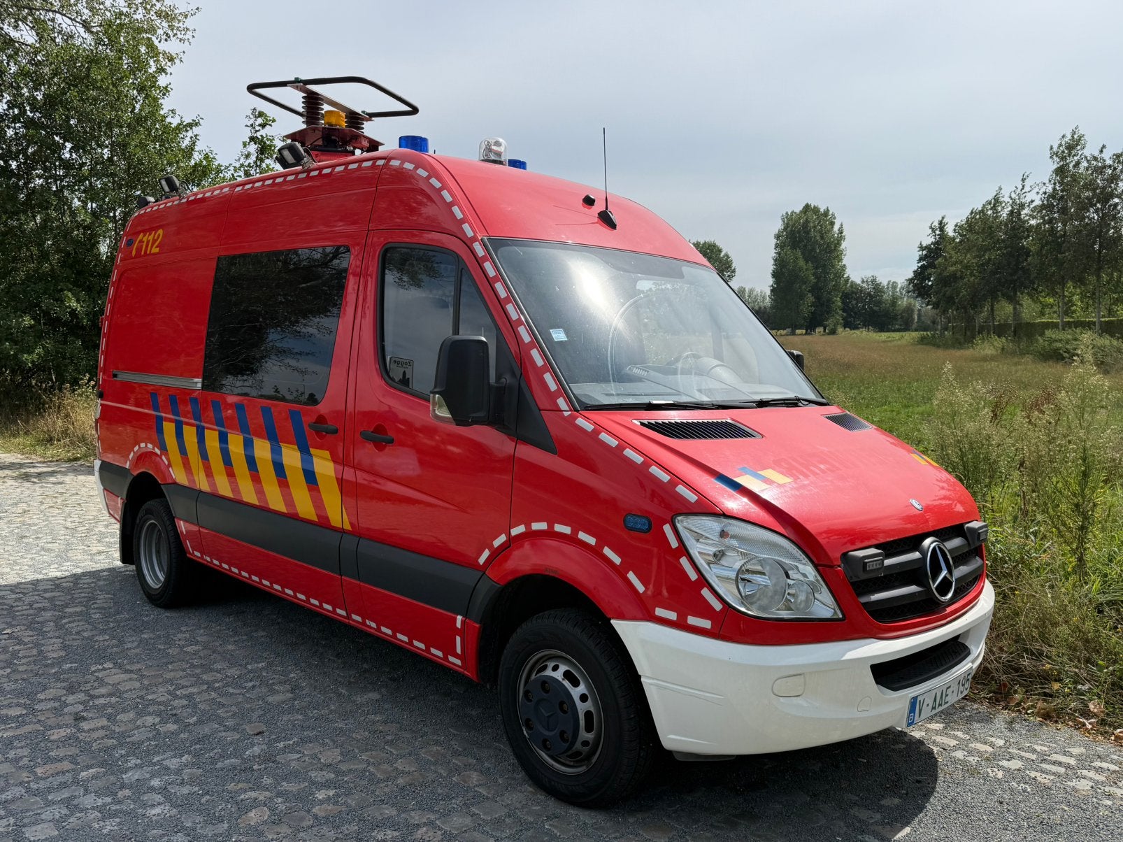 Mercedes Sprinter 515 Automaat Ex-brandweer-slechts 13700km!, Autos, Rouge, Achat, 6 portes, 110 kW