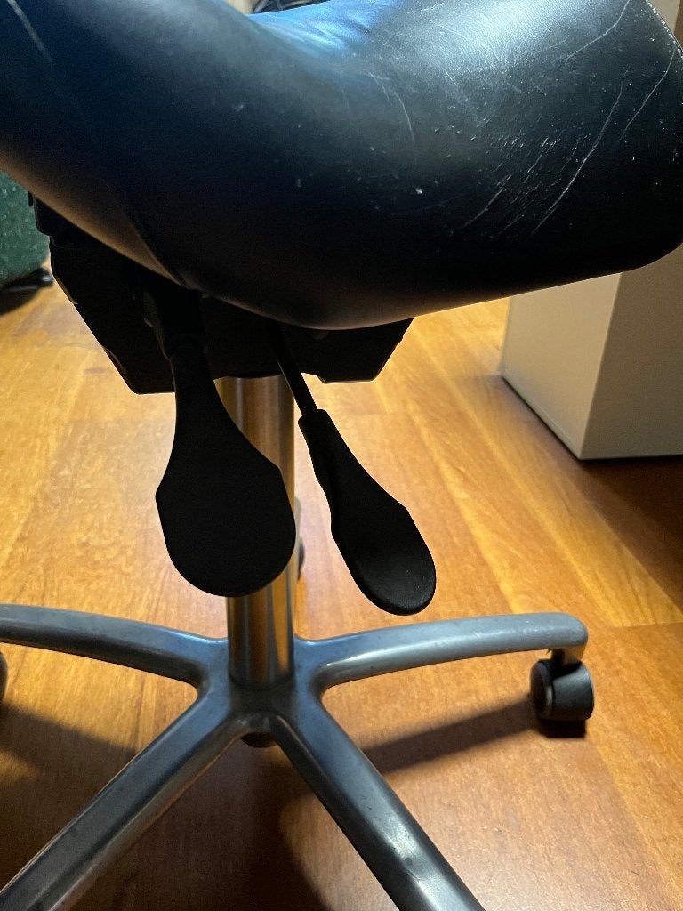 Zadelstoel, Ophalen, Gebruikt, Zwart, Bureaustoel