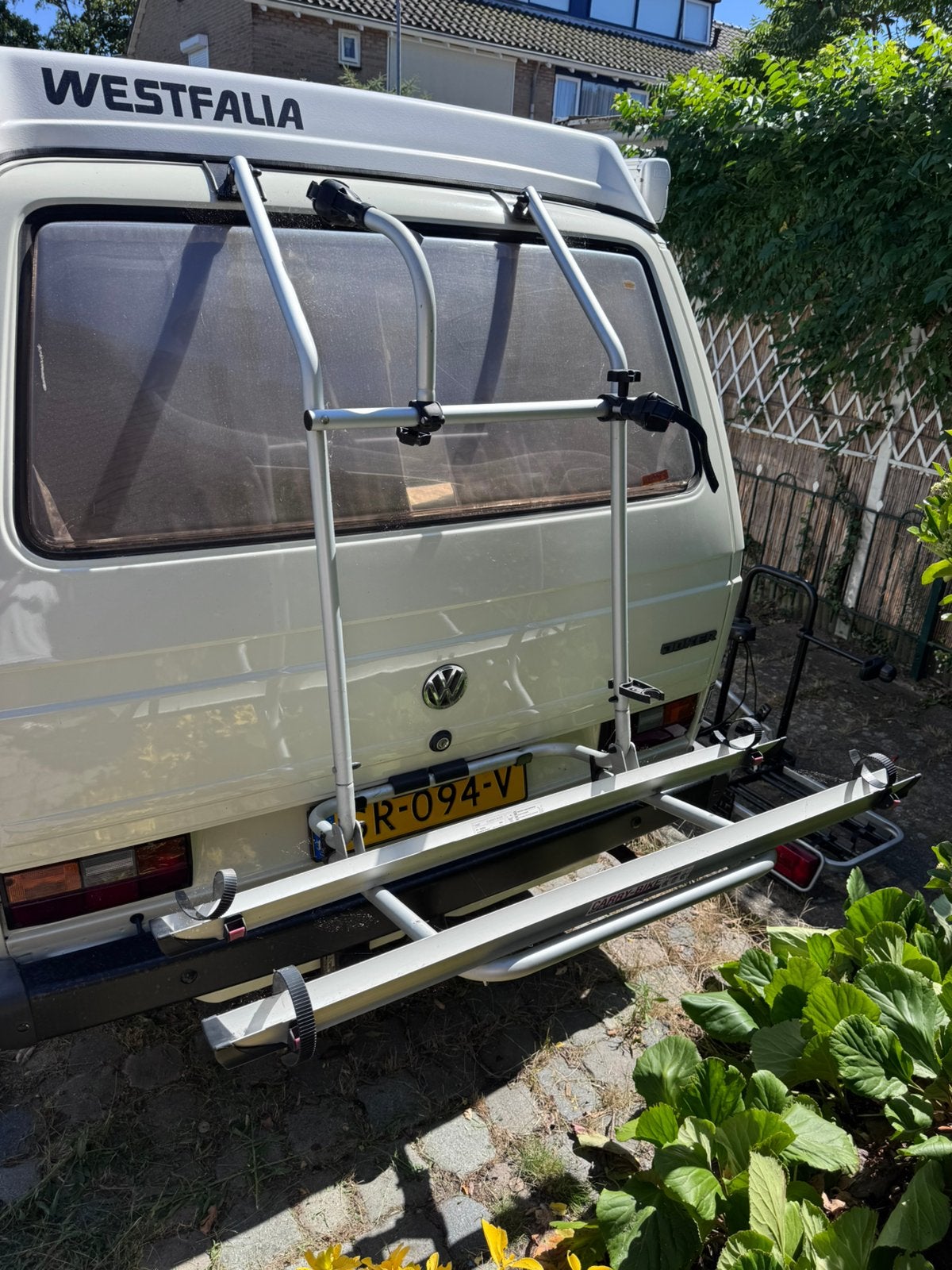 Vw t3 fietsendrager fiamma, Auto diversen, Fietsendragers, Ophalen, 2 fietsen, Gebruikt, Achterklepdrager