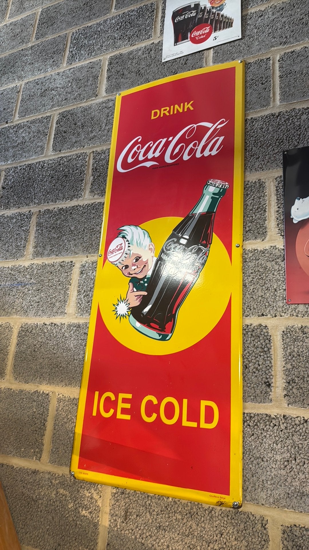Plaque émaillée coca cola 45/125, Collections, Enlèvement, Comme neuf