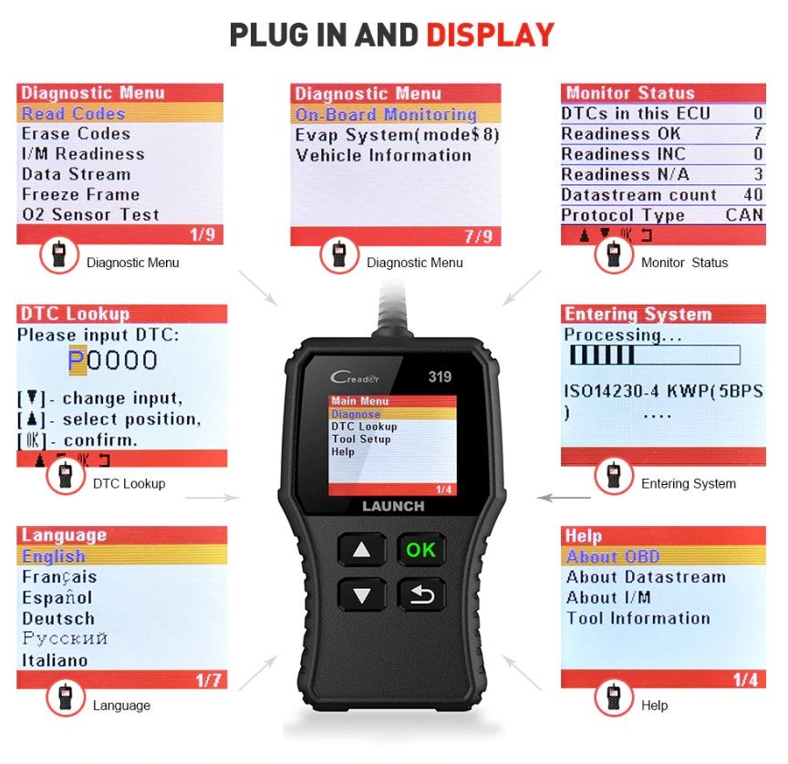 DIAGNOSTIQUE OBD2 LAUNCH Scanner lecteur de Code de défaut, Enlèvement ou Envoi, Neuf
