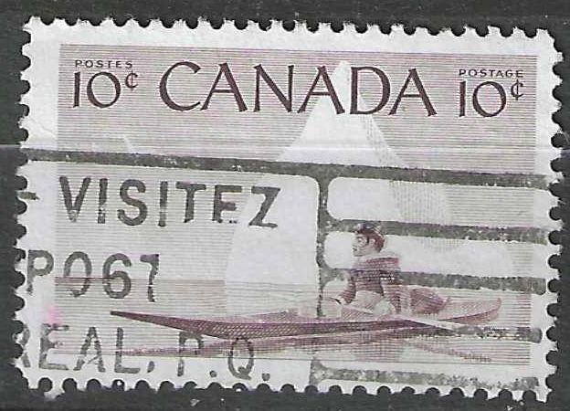 Canada 1955 - Yvert 278 - Chasseur esquimau en kayak (ST), Envoi, Affranchi