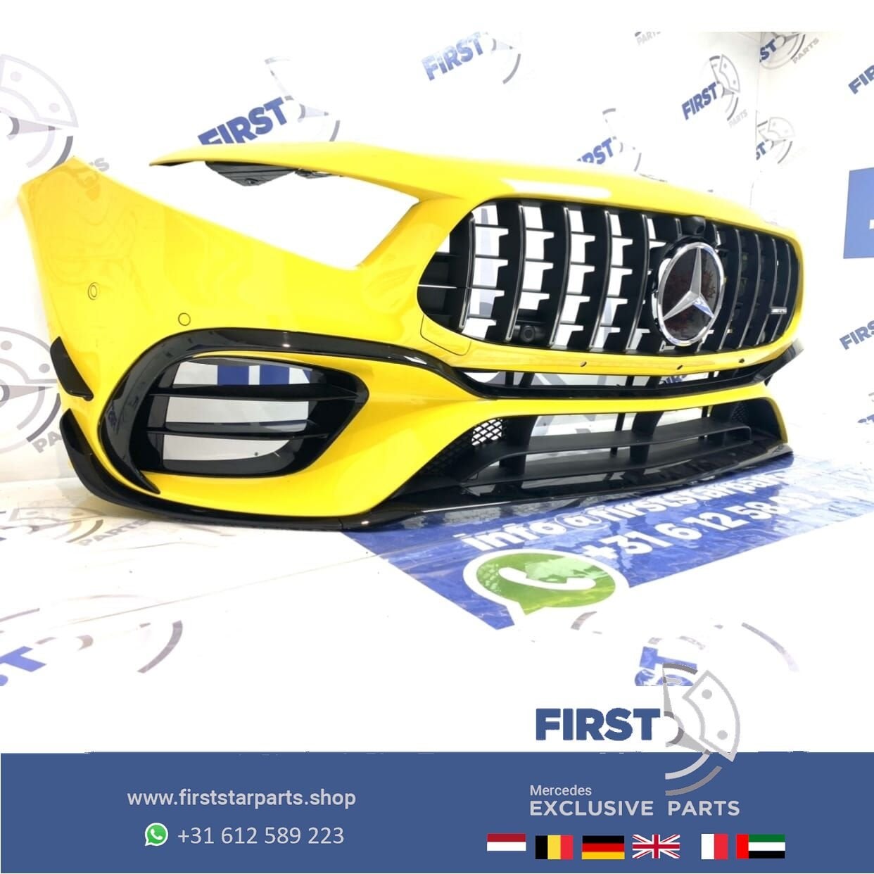 W177 V177 A KLASSE 45 A45 A45S AMG AERO VOORBUMPER GEEL COMP, Auto-onderdelen, Gebruikt, -, Voor, Ophalen of Verzenden