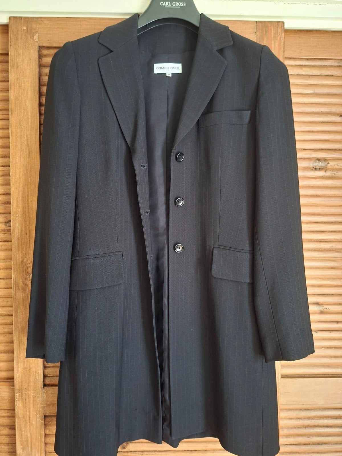 Beau veston blazer long Gerard Darel gris anthracite ligné, Gris, Enlèvement ou Envoi, Taille 34 (XS) ou plus petite, Gérard Darel
