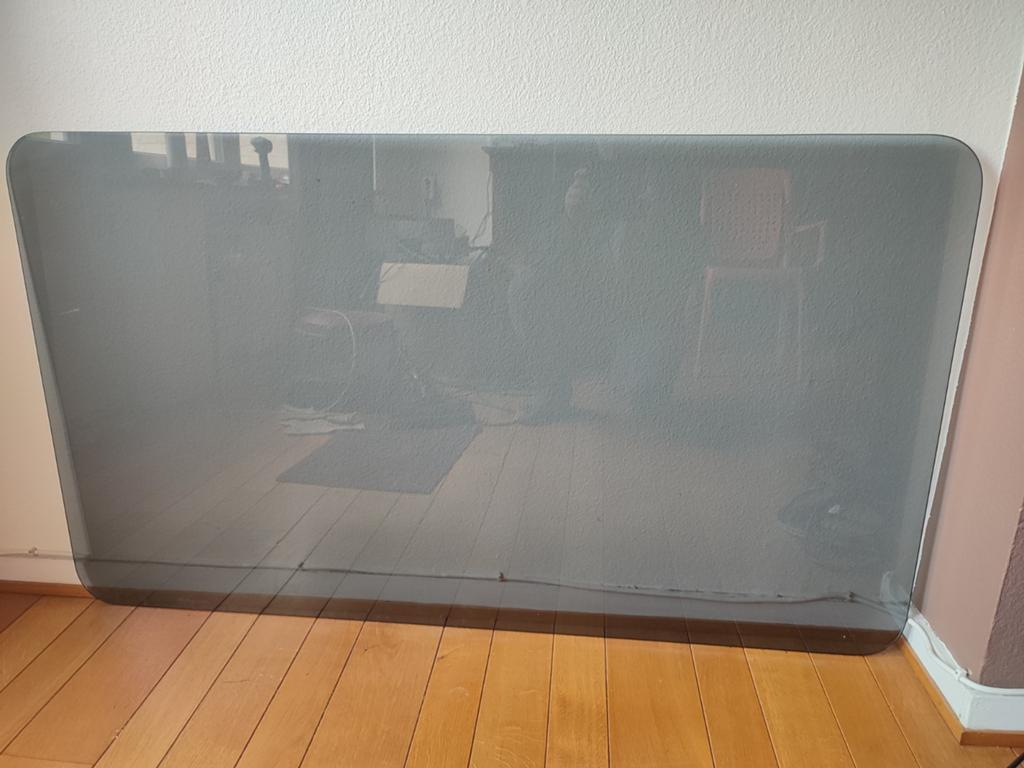 Table, bureau. Plaque verre trempé, Maison & Meubles, Enlèvement, Utilisé, Verre