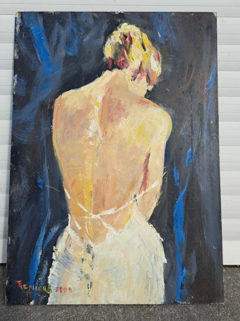 Huile sur panneau Signe tony reniers, Antiquités & Art, Enlèvement ou Envoi