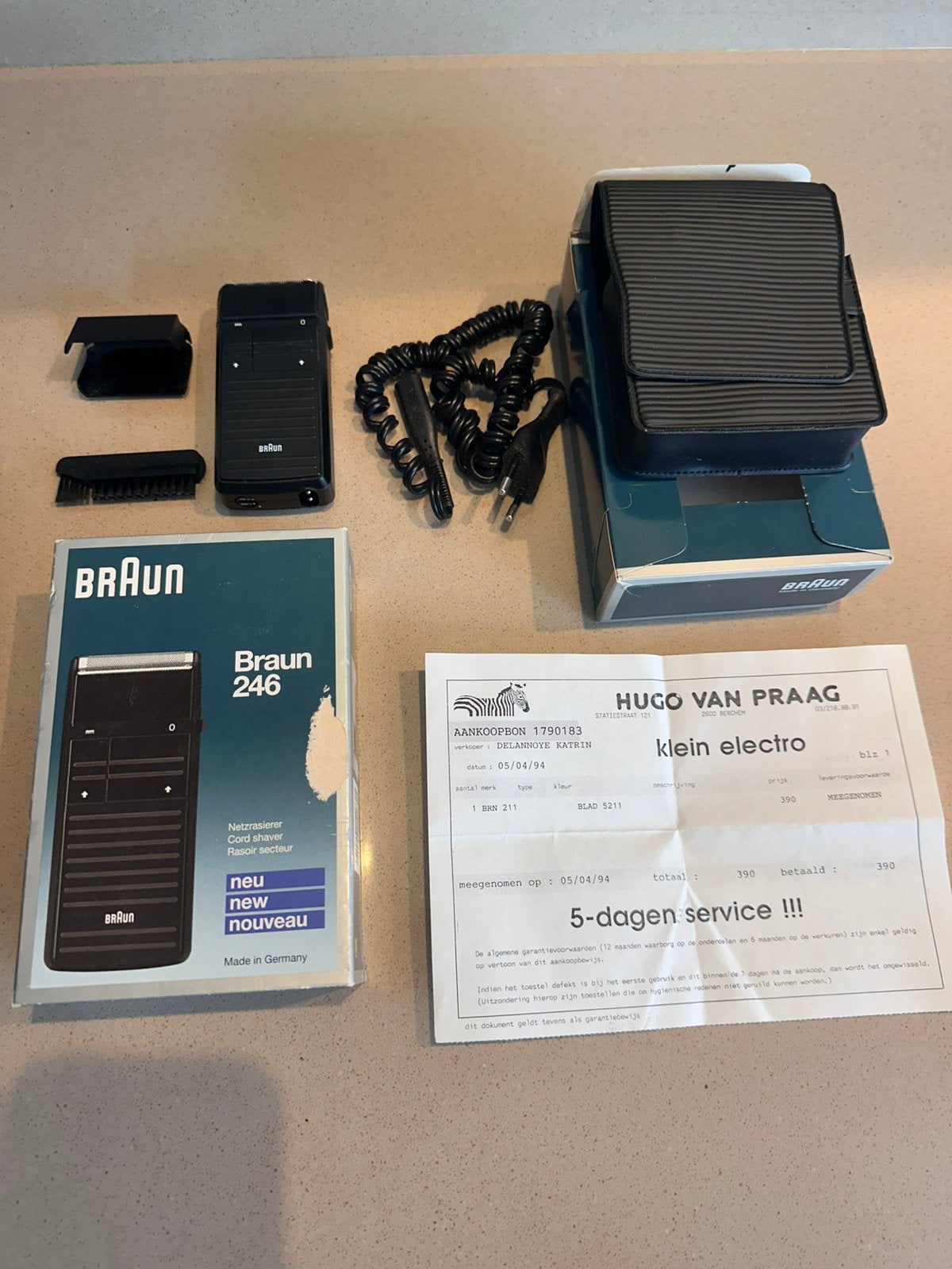 Vintage Braun 5235 scheermachine Dual Voltage 246 Complete., Ophalen of Verzenden, Gebruikt