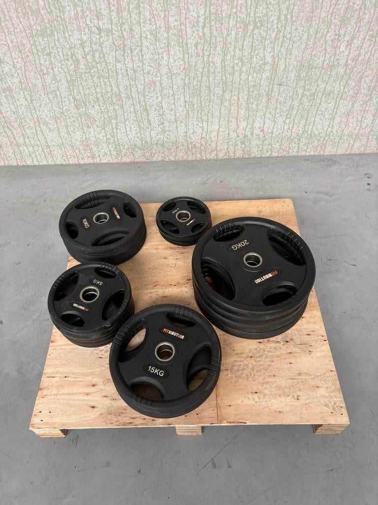 50mm olympische schijven, Sport en Fitness, Fitnessmaterialen, Ophalen, Zo goed als nieuw